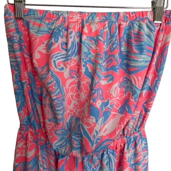 Lilly Pulitzer Windsor Summer Siren Pink Sun Ray Strapless Dress XSmall - Picture 5 of 5